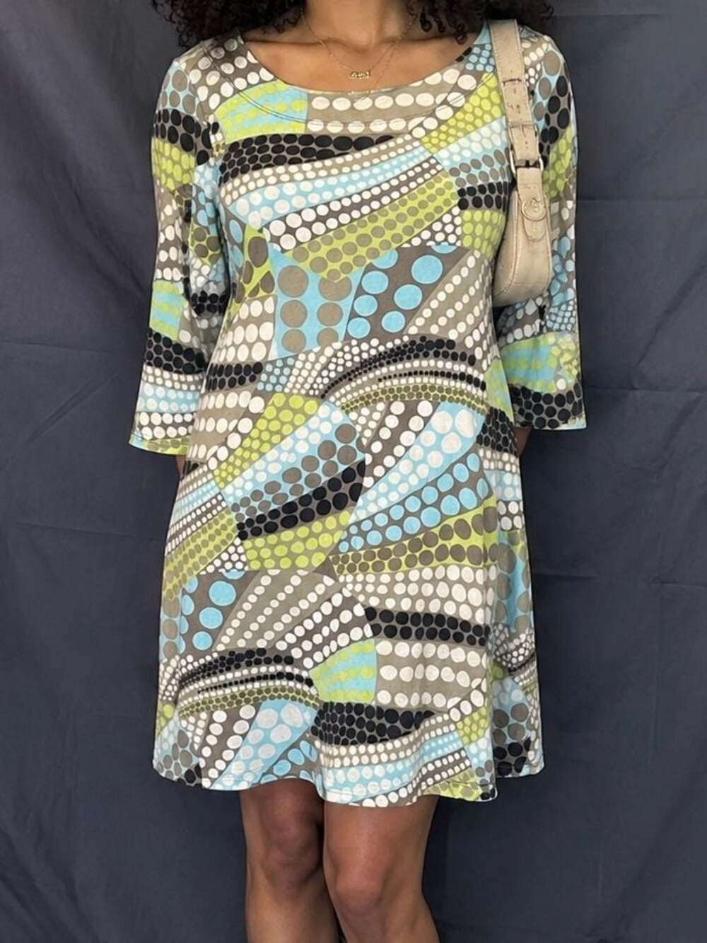 Loco Lindo Geometric Polka Dot Dress M/L